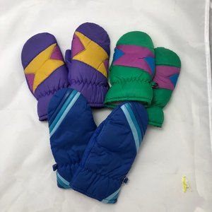 3 pair childs snow Mittens gloves ages 3-6